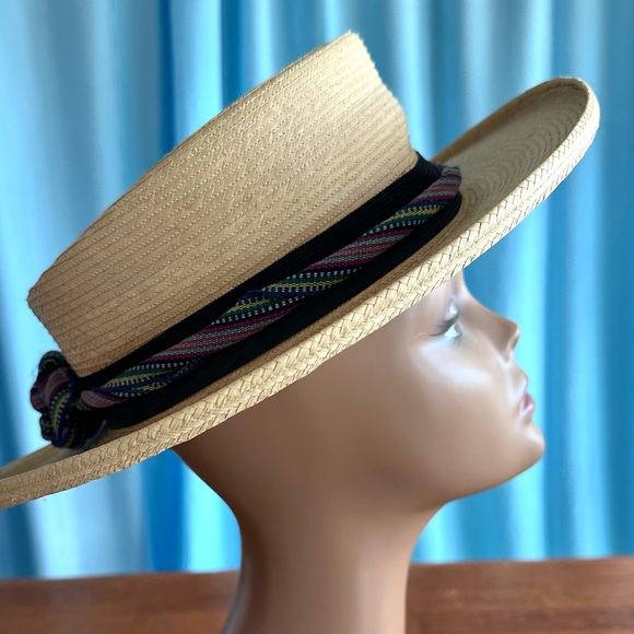 Vintage Ladies Panama Summer Hat-100% Palm Leaves. La Giralda Palm Hat - Picture 6 of 10